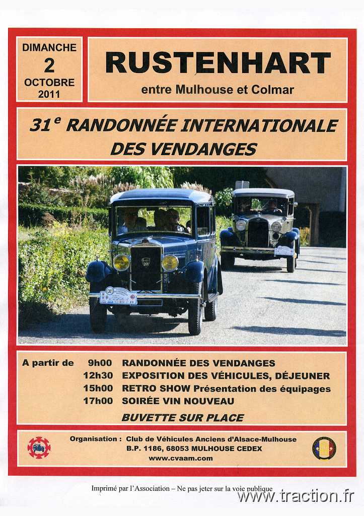 2011_rustenhart (1).jpg - 02/10/2011 - 68740 RUSTENHART 31ème Randonnée Internationale des Vendanges - Affichette